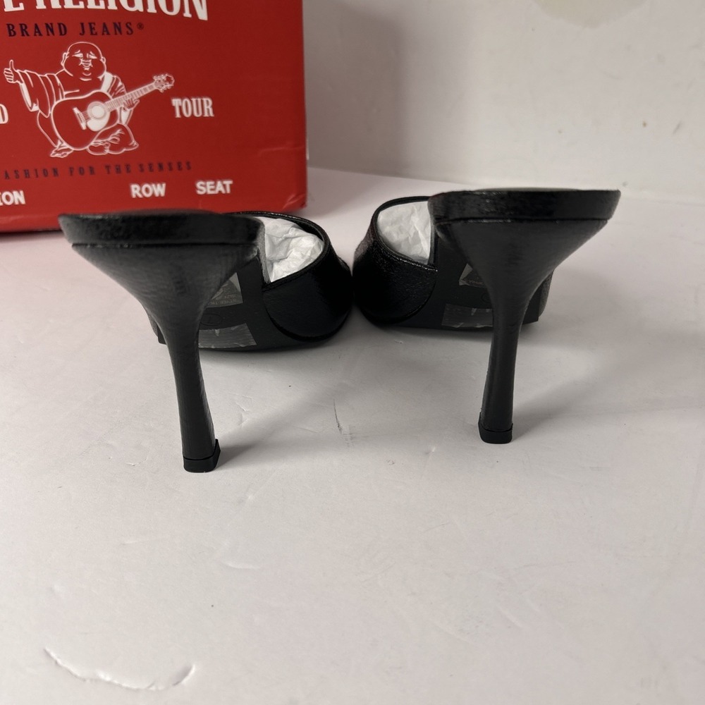 TRUE RELIGION Womens 7 Sophia Black Heeled Open Toe Sandals - Picture 4 of 10